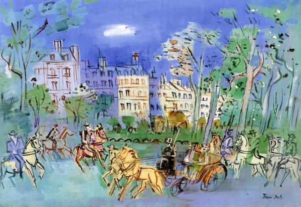 Promenade To The Bois De Boulogne by Jean Dufy
