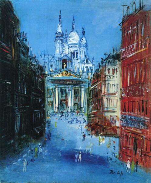 Rue Lepic And A View Of Sacre-coeur, Montmartre by Jean Dufy
