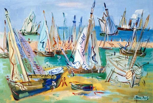 Sailboats At Low Tide by Jean Dufy