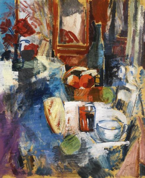 Still Life With Fruit Basket by Jean Dufy