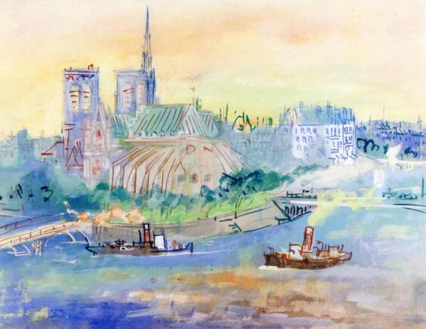 The Apse Of Notre-dame De Paris by Jean Dufy