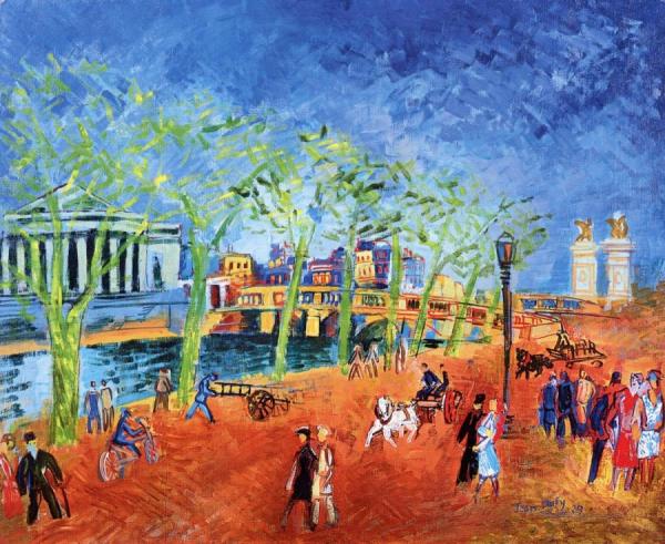 The Banks Of The Seine At The Pont De La Concorde by Jean Dufy