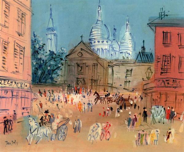 The Church Of Saint-pierre Of Montmartre And The Sacre-coeur by Jean Dufy