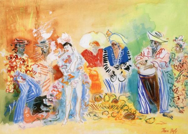 The Katherine Dunham Ballet by Jean Dufy Oil Painting Reproductions