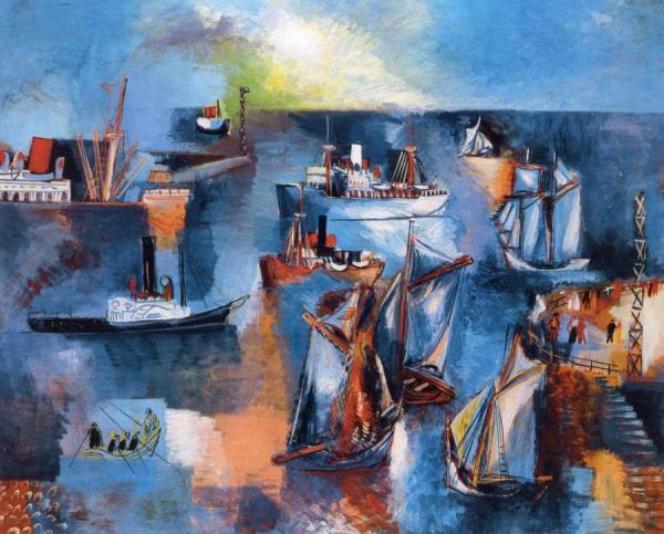The La Manche Basin At Le Havre by Jean Dufy