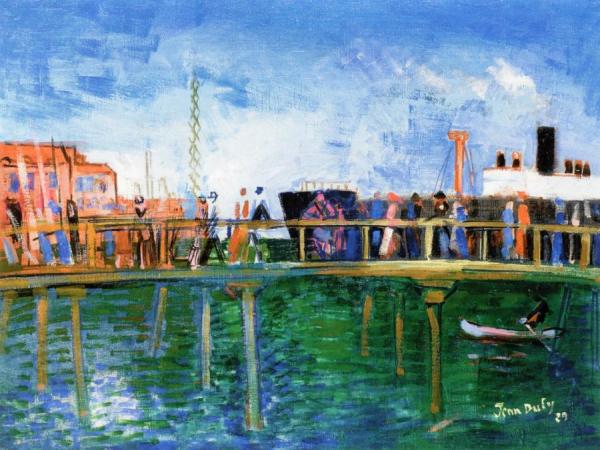 The Pier On The Quai De Southampton In Le Havre by Jean Dufy