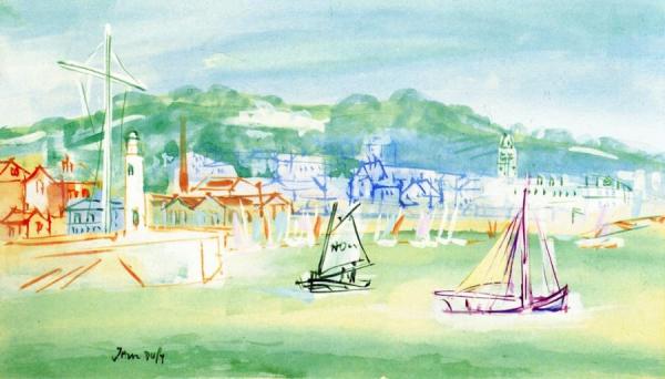 The Port Of Honfleur by Jean Dufy