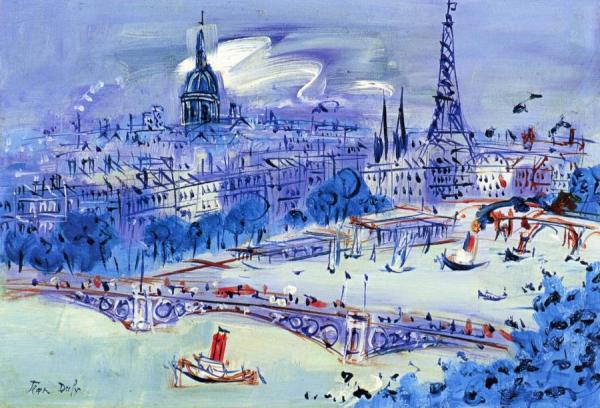 The Seine At Pont Du Carousel by Jean Dufy