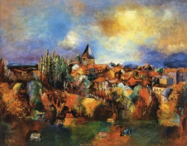 Village In The Limousin by Jean Dufy
