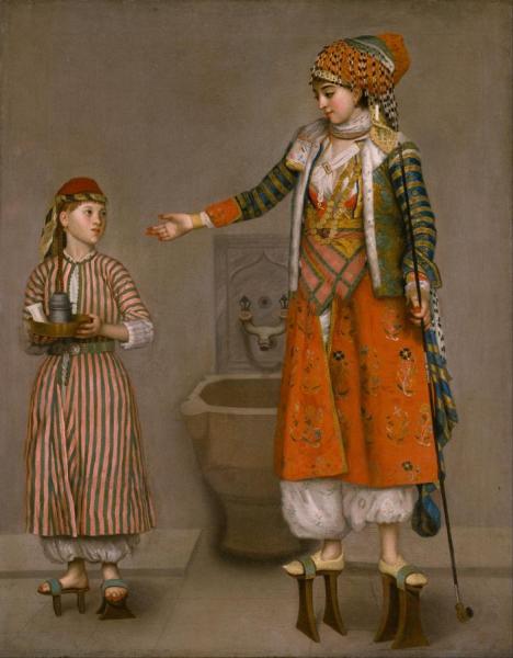 A Frankish Woman And Her Servant by Jean Etienne Liotard