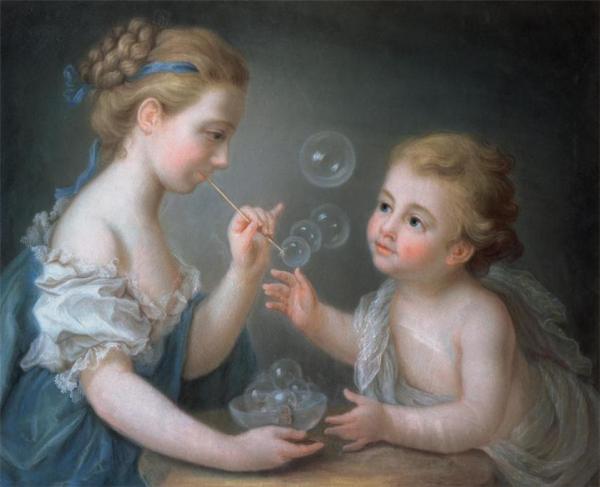 Children Blowing Bubbles by Jean Etienne Liotard Oil Painting Reproductions