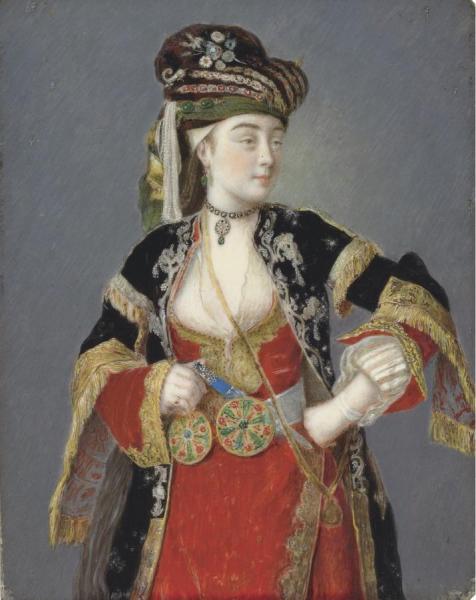 Presumed Portrait Of Laura Tarsi In Turkish Dress by Jean Etienne Liotard