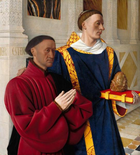 Etienne Chevalier With St. Stephen by Jean Fouquet