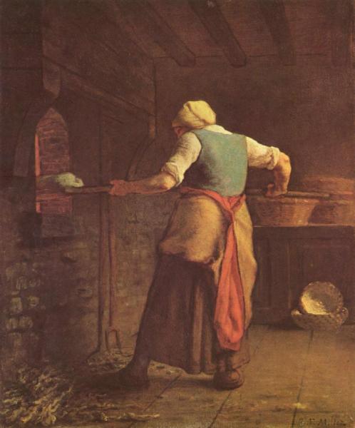 Frau Beim Brotbacken by Jean Francois Millet