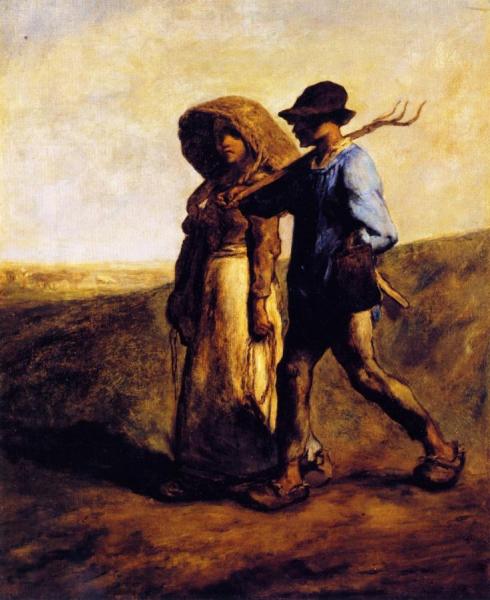 Going To Work by Jean Francois Millet Oil Painting Reproductions