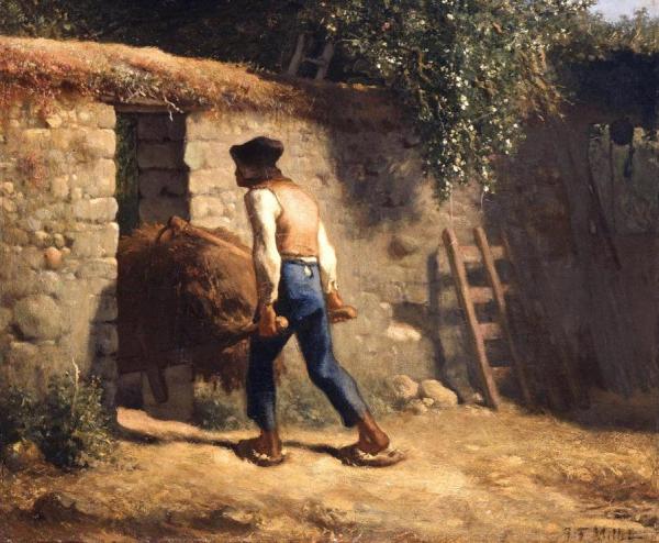 Jean Francois Millet Peasant With Wheelbarrow