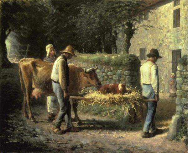 Jean Francois Millet Peasants Bringing Home A Calf Born In The Fields