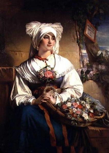 Flower Girl From Trieste by Jean Francois Portaels