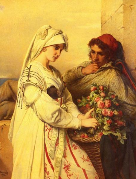 The Rose Vendor by Jean Francois Portaels