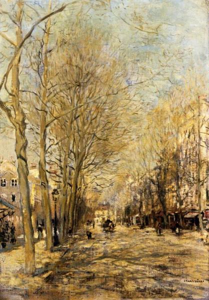 A Boulevard by Jean-françois Raffaëlli