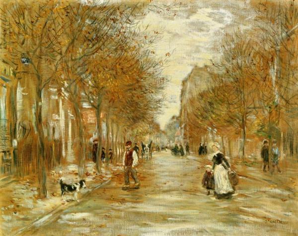 Boulevard In Asnieres by Jean-françois Raffaëlli