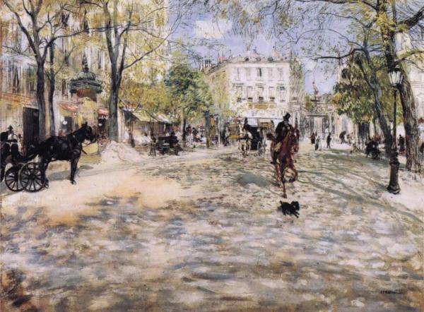 Boulevard In Paris by Jean-françois Raffaëlli