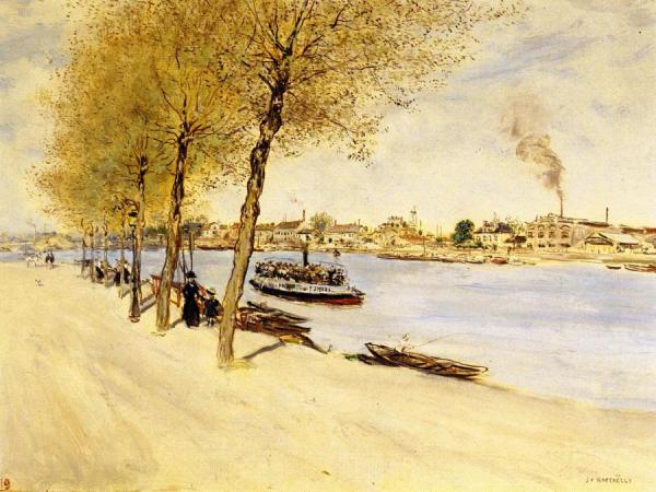 By The Water In Springtime by Jean-françois Raffaëlli