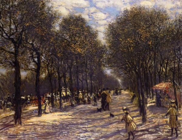 Lane Of Trees On The Champs-elysees by Jean-françois Raffaëlli