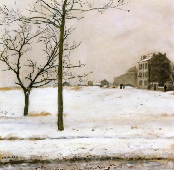 Montmartre Under The Snow by Jean-françois Raffaëlli