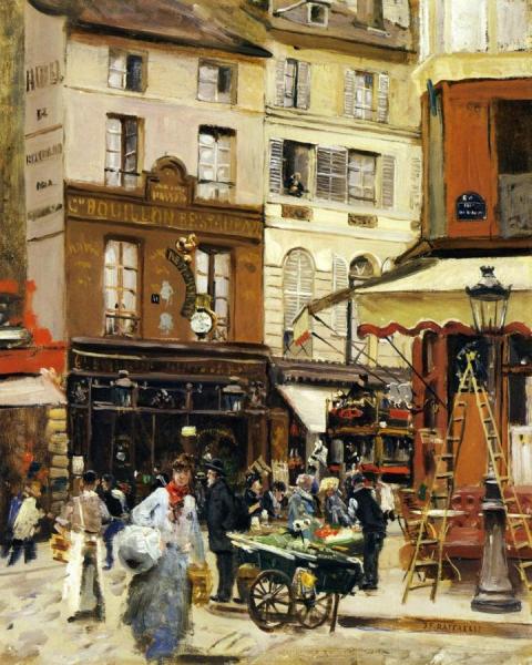 Rue De Montmartre by Jean-françois Raffaëlli