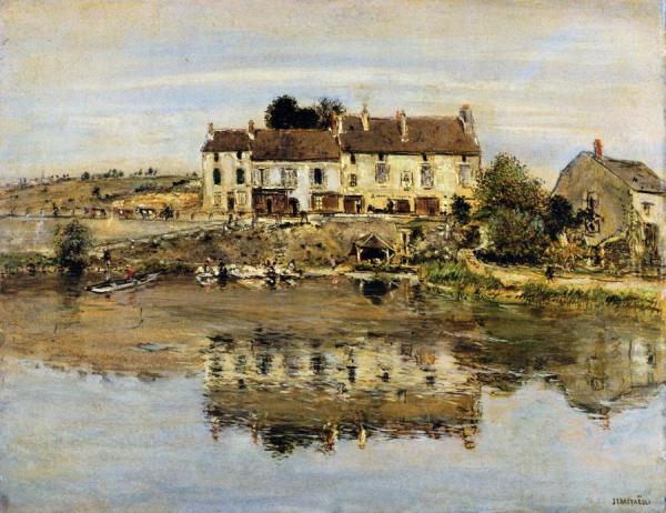 Jean-françois Raffaëlli Small Houses On The Banks Of The Oise