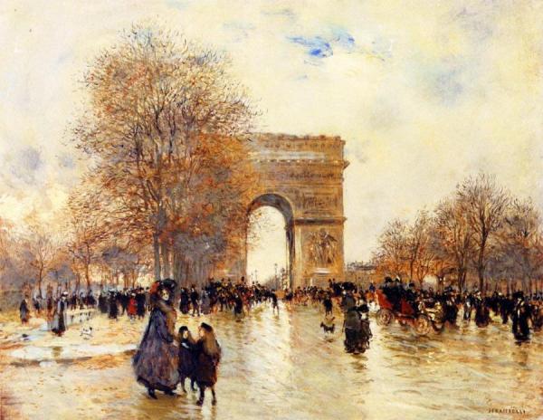 The Arc De Triomphe, Autumn Effect by Jean-françois Raffaëlli Oil Painting Reproductions