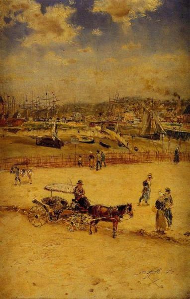 The Beach At Trouville by Jean-françois Raffaëlli