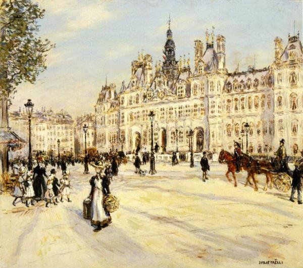The Hotel De Ville De Paris by Jean-françois Raffaëlli