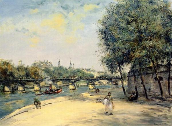 The Institute De France And The Pont Des Arts, Paris by Jean-françois Raffaëlli