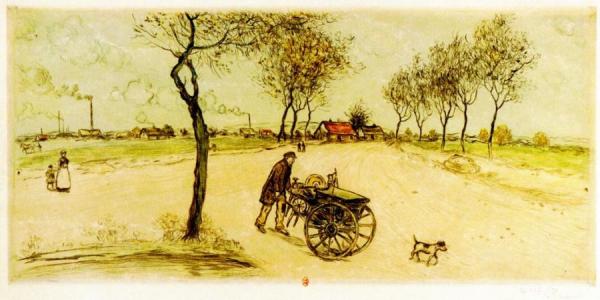 The Knife Sharpener by Jean-françois Raffaëlli