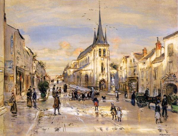 The Place Saint-jean In Nemours by Jean-françois Raffaëlli Oil Painting Reproductions