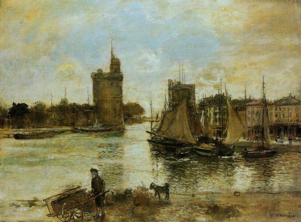 The Port Of La Rochelle In Autumn by Jean-françois Raffaëlli