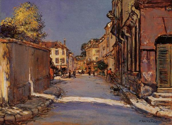 Village Street by Jean-françois Raffaëlli