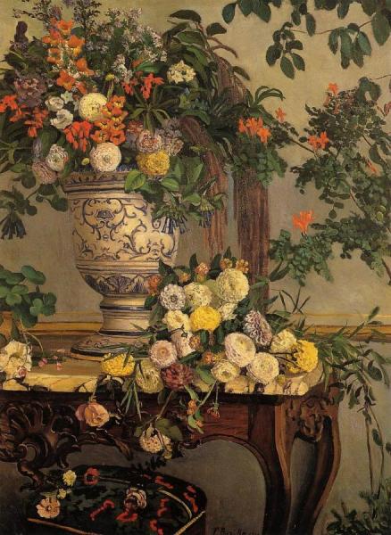 Flowers by Jean Frederic Bazille