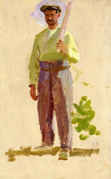 Grape Picker In A Cap by Jean Frederic Bazille