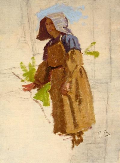 Grape Picker In A Cap by Jean Frederic Bazille