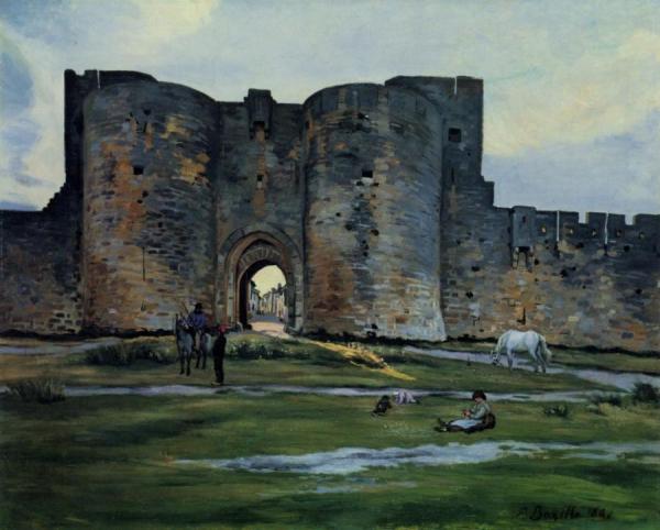 Queens Gate At Aigues-mortes by Jean Frederic Bazille