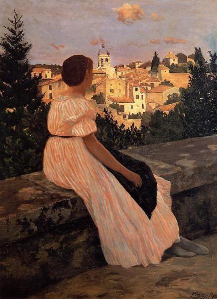 The Pink Dress by Jean Frederic Bazille