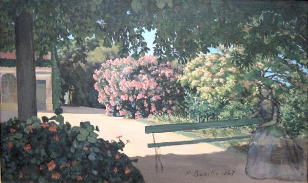 The Terrace At Meric by Jean Frederic Bazille