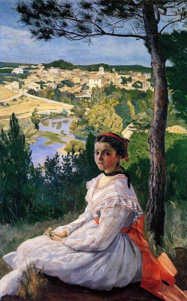 View Of The Village by Jean Frederic Bazille