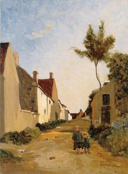 Village Street by Jean Frederic Bazille