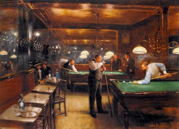 A Game Of Billiards by Jean Georges Beraud
