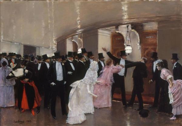 An Argument In The Corridors Of The Opera by Jean Georges Beraud