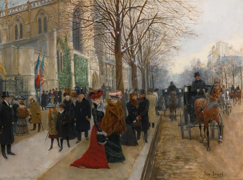 Après L'office à L'eglise De La Sainte-trinité by Jean Georges Beraud